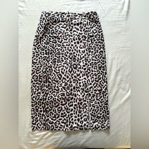 Linen skirt leopard print